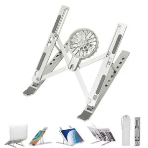 GtyGo Foldable Portable Metal Laptop Stand With Detachable Fan