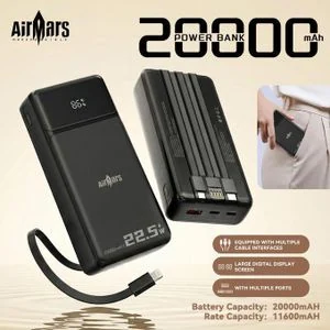Airmars APB23F 20000mah 22.5W Ultra Fast Charging Power Bank charger Digital Display battery pack Traveler universal