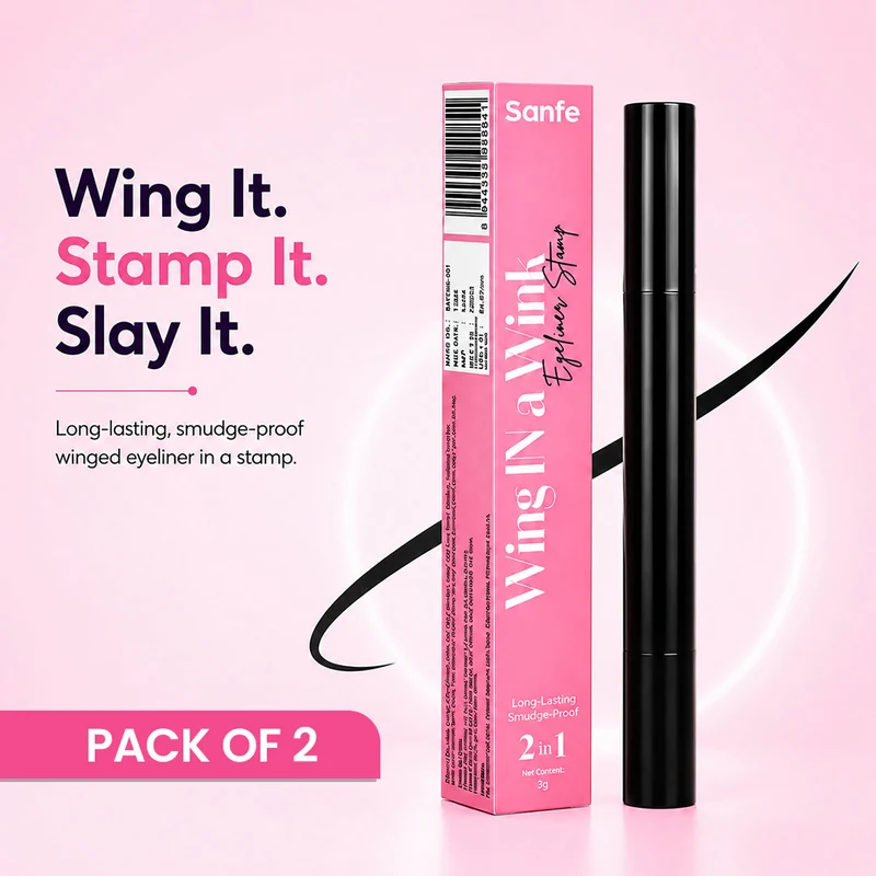 2-in-1 Waterproof Liquid Eyeliner Pen & Wing Stamp