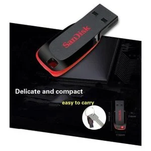 Sandisk SanDisk Cruzer Blade USB Flash Drive 64GB - USB 2.0, Black/Red