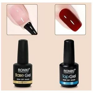 RONIKI 2-in-1 Top & Base Gel Coat Set, 15ml