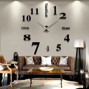 Large Quartz Wall Clock DIY Modern Design 3D Wall Sticker