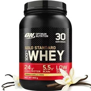 Optimum Nutrition Gold Standard 100% Whey Protein – French Vanilla Crème (900g, UK Original)