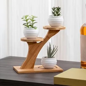 Desktop double-layer small flower stand decorative flower pot rack storage rack