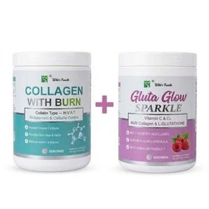 Winstown  Collagen with Burn+ Gluta Glow Sparkle Anti-Aging & Skin Brightening Powder Combo