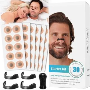 30pairs Magnetic Nasal Dilator Anti Snoring Nose Strips,Boost Oxygen Intake,Sleep Nasal Breathing Dilators Starter Kit