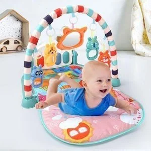 Blue Baby Piano Keyboard Educational Play Mat For Toddlers 0-12 Months