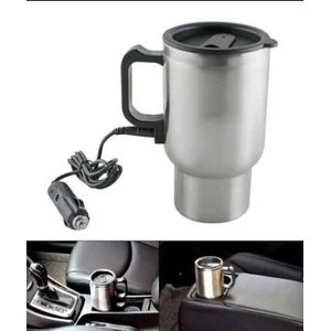 Portable Electric Car Kettle -  Car Kettle Water Boiler 12V Car Heating Travel Cup Stainless Steel Car Heated Travel Mug Car Coffee Cup Warmer with DC 12V Charger for Car