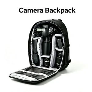 Multifunctional Waterproof DSLR Camera Backpack Shockproof Padded Camera Bag with Adjustable Dividers Lightweight Photography