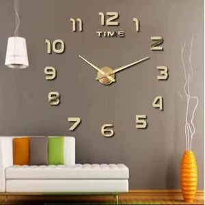 DIY 3D Acrylic Wall Clock Stickers - Frameless Mirror Numbers, Modern Design