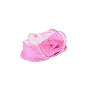 Baby  Bassinet/Cot Mosquito Net- Pink Dottedd