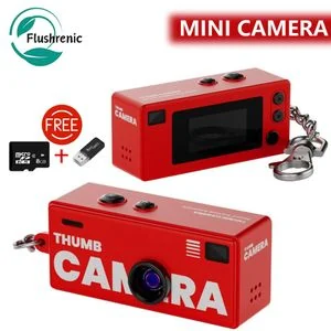 Flushrenic Mini Digital Camera, 1080P HD Video Recorder, Children's toy camera, Digital Camera, Video Recording, Children Adult Student Vlog Bag Decoration