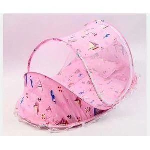 Baby   Portable Foldable  Sleeping Nest Cot Mosquito-Pink Nest