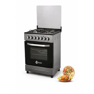 Nunix 60*60, 3 Gas Jet Pool Burners + 1 Rapid Plate, Free Standing Cooker With Electric Oven