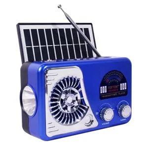Radio Portable Solar FM Radio  with Flashlight, Bluetooth & USB