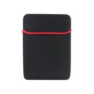 Neoprene Laptop Sleeve 13" - Black/Red, Slim Design, Waterproof