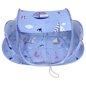 Baby Portable Foldable  Sleeping Nest Cot Mosquito Net - Blue Nest