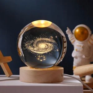 Mythco 3D Galaxy Crystal Ball Night Light With Colorful LED Light