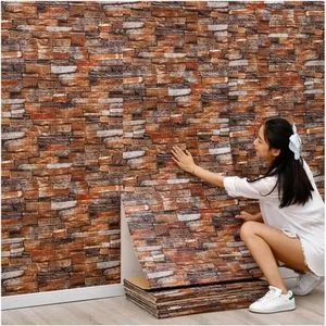 D Self-Adhesive Wall Tiles (70cm x 77cm) - Waterproof PE Foam Brick