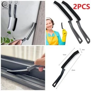 2-Piece Hard-Bristled Crevice Cleaning Brush, Ultra-Thin Gap Cleaning Tool, Window Track and Tile Joint Scrubber